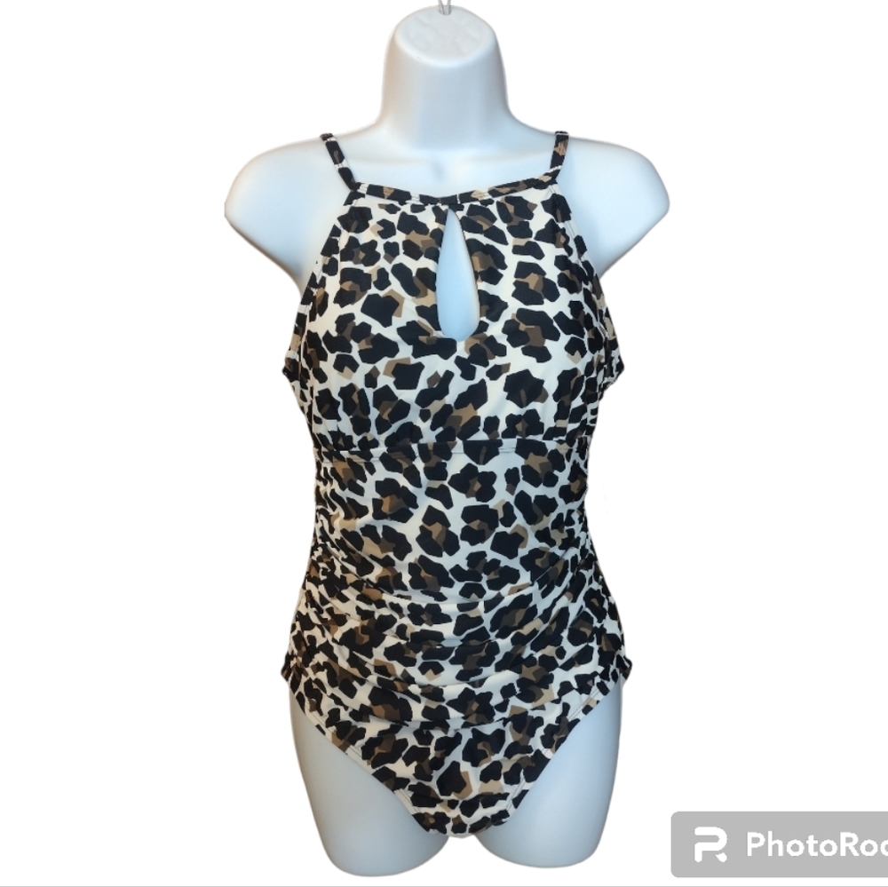 NWT Ellen Tracy Cheetah Print Swimsuit